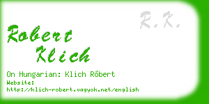 robert klich business card